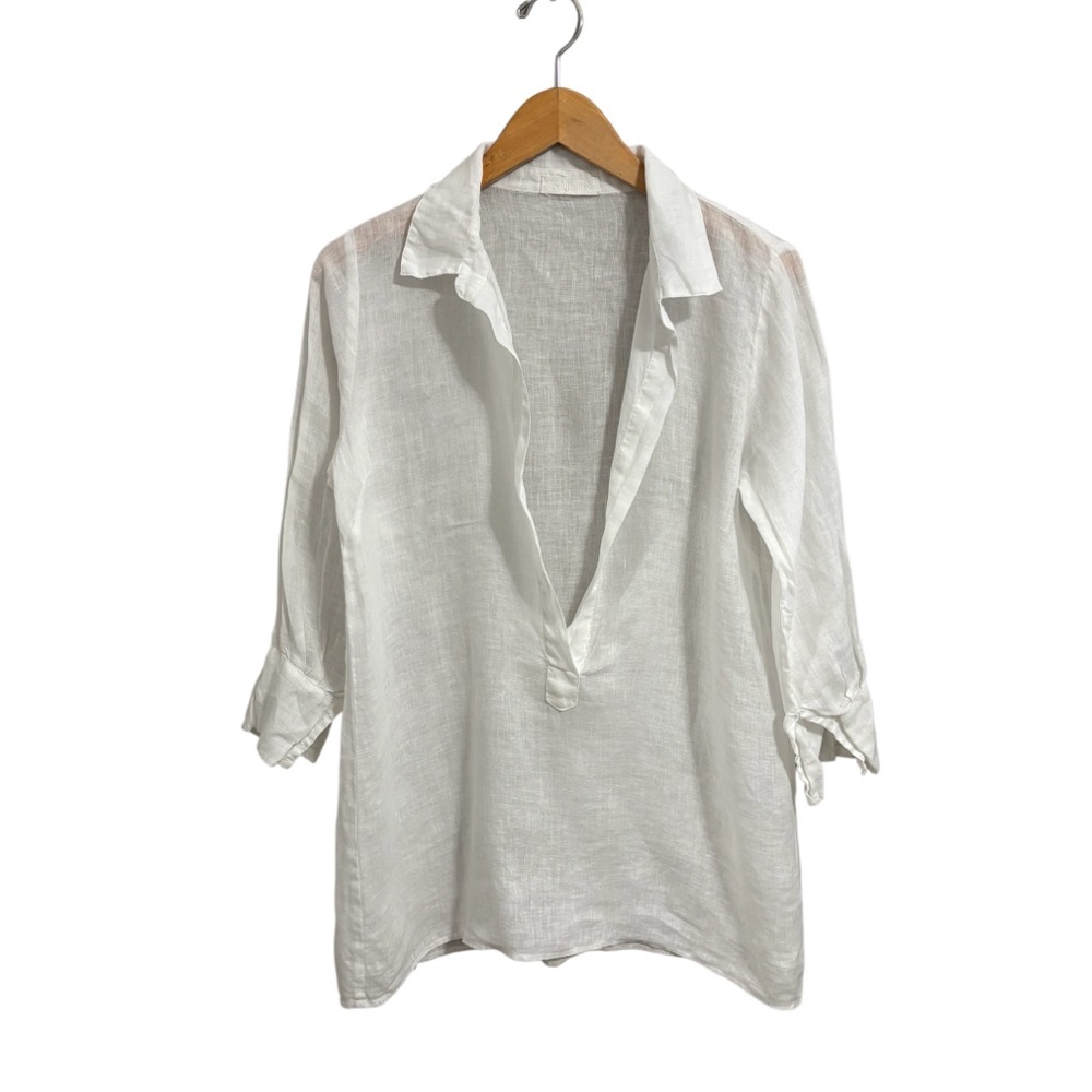 CP Shades White Linen Tunic Top
